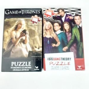 Set of 2 Puzzles" The Big Bang Theory & Game of Thrones" Puzzles 300 Pieces Each
